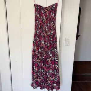 L*Space Strapless Pink and Black butterfly Dress